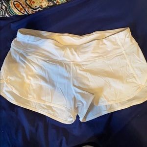 White Lululemon shorts